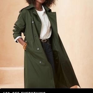 J Gallery Green Women's Trench Coat Size:14